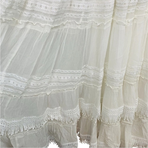 NWOT Rococo Sand Cia Tie-Shoulder White Maxi Dress Size Small MSRP $595 - Picture 8 of 10